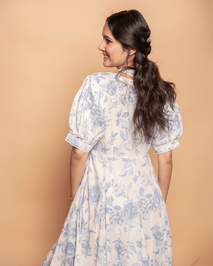Sugar Plum White Cotton Printed Dress