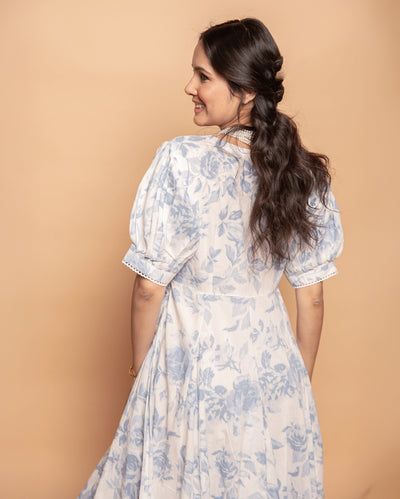 Sugar Plum White Cotton Printed Dress