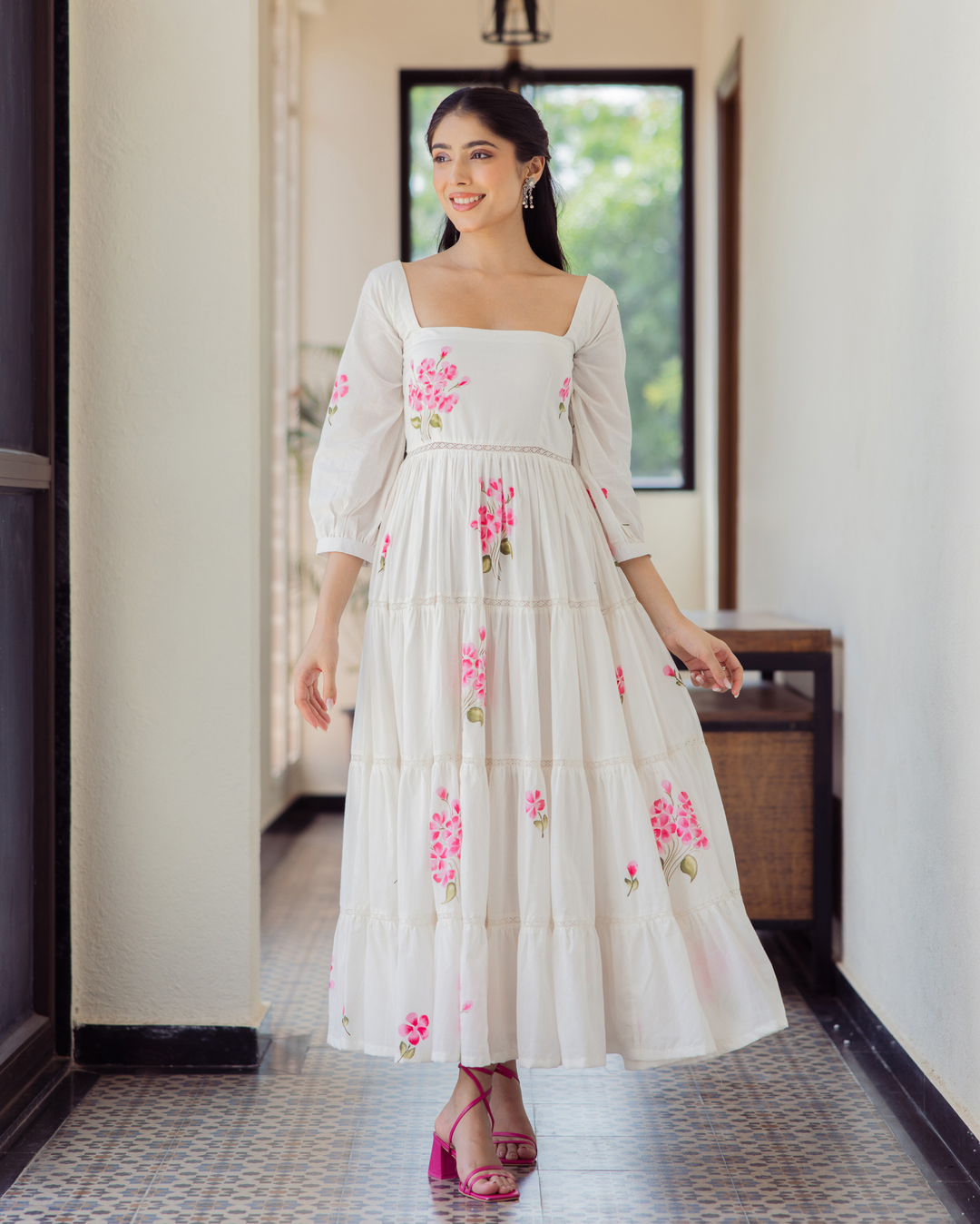 white christmas dresses Buy Bunaai Women's Pure White Cotton Maxi Dress Online- Bunaai main image 0