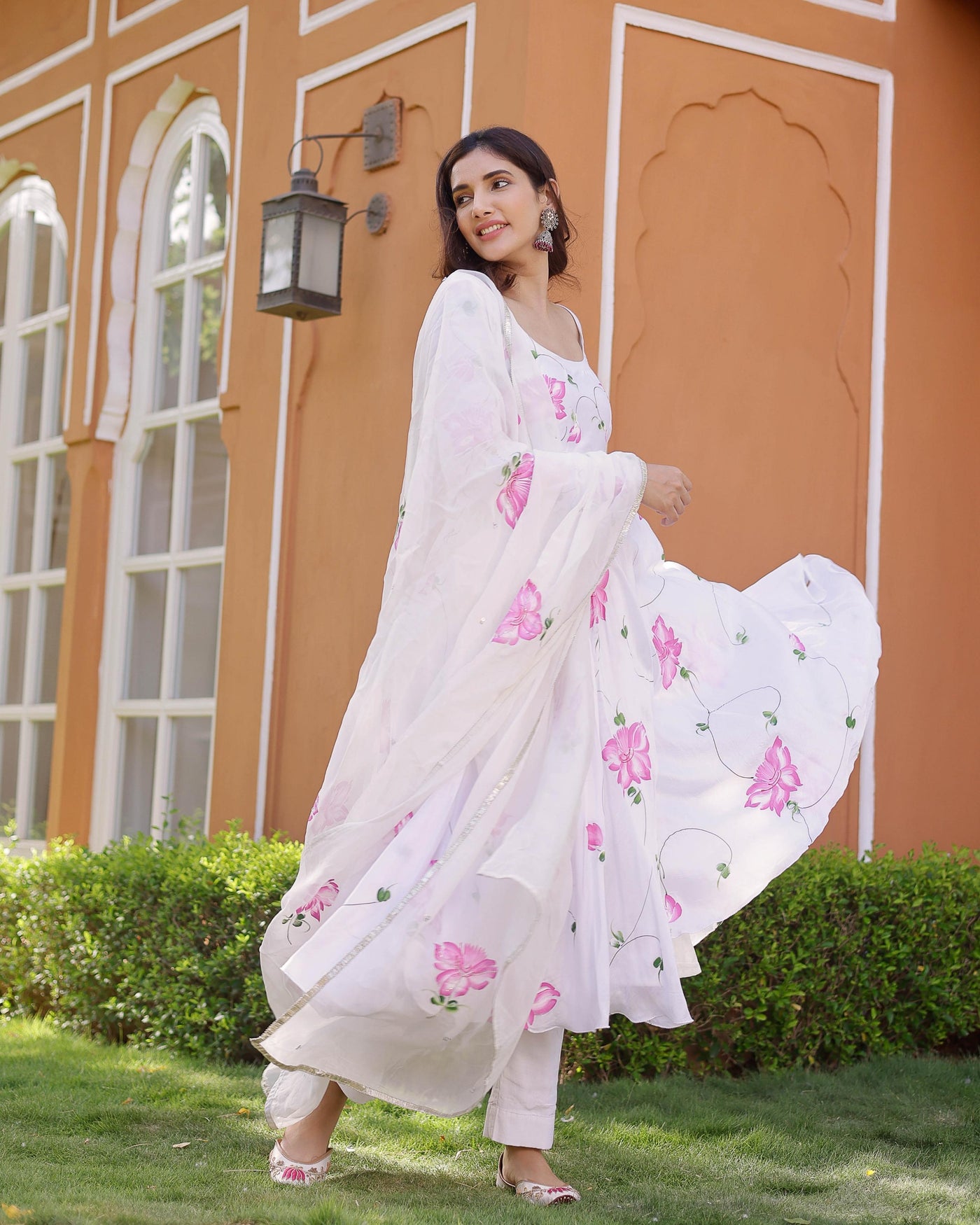 Aiyana Handpainted Cotton Silk Suit Set