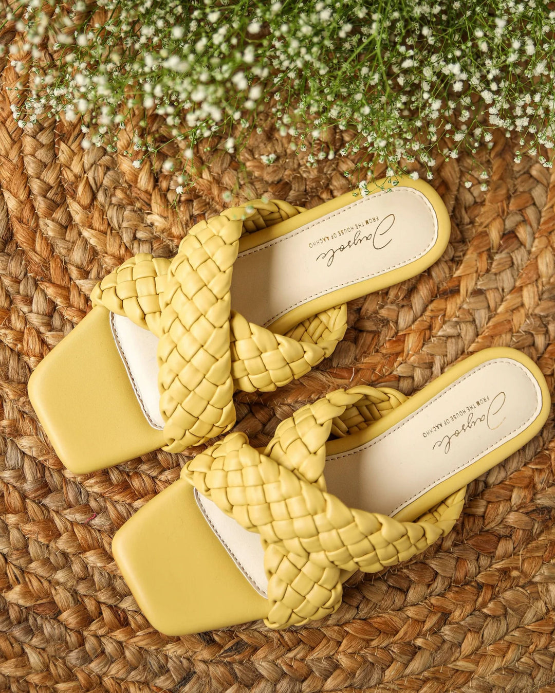 Blazing Yellow Braided Flats