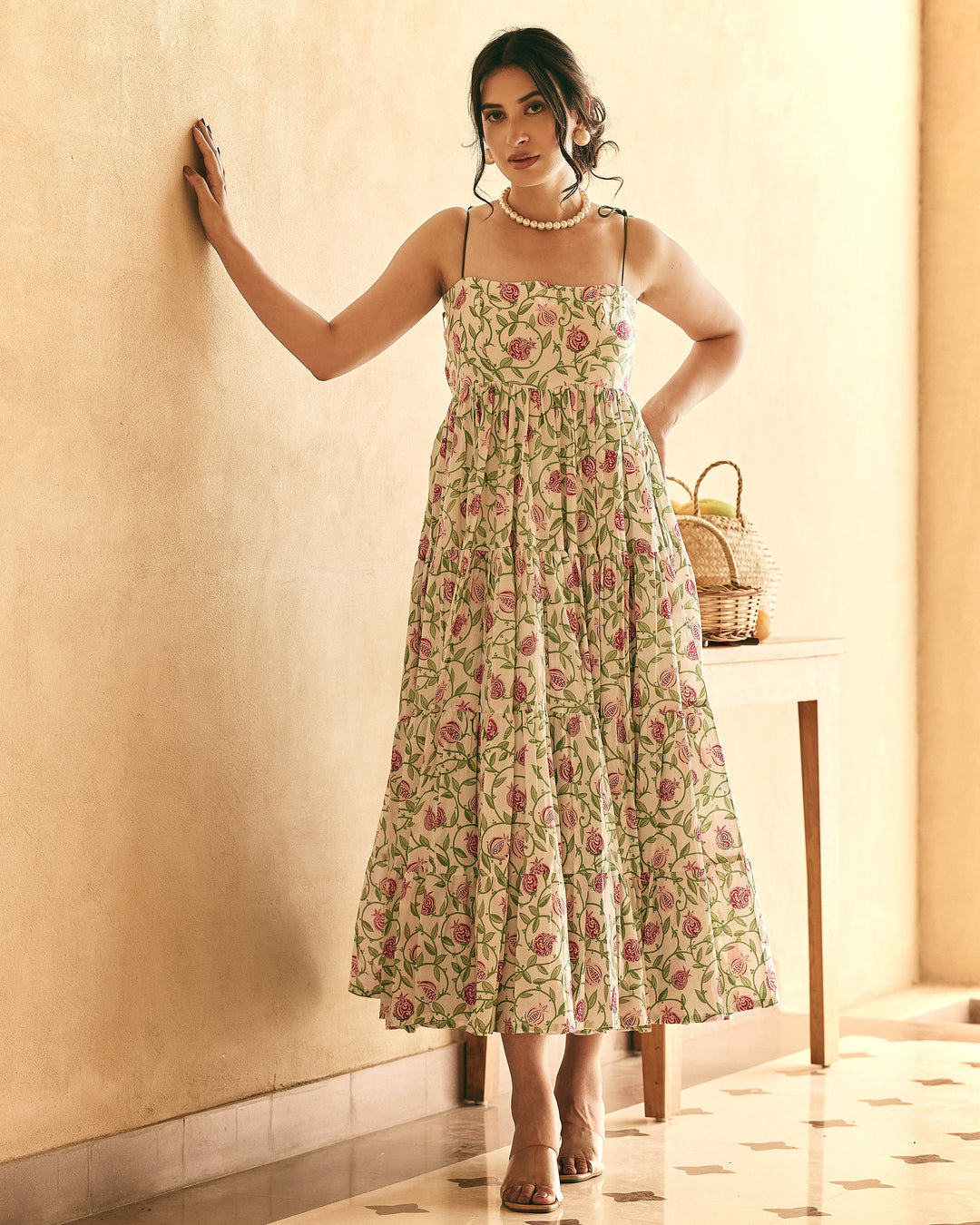 Satya White Cotton Printed Dress