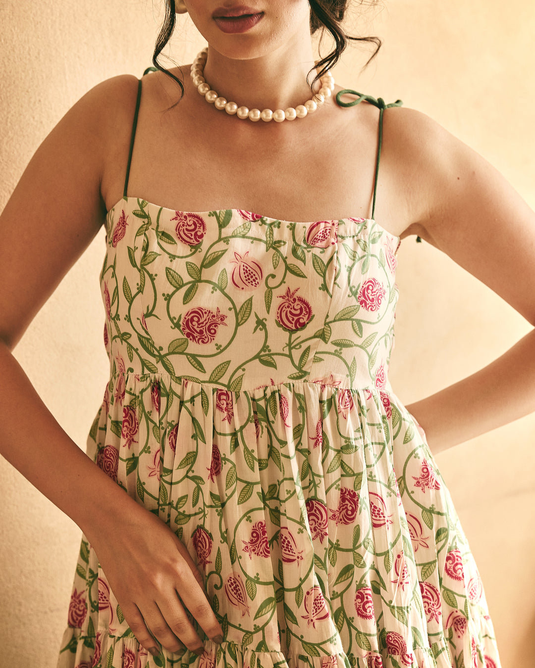 Satya White Cotton Printed Dress