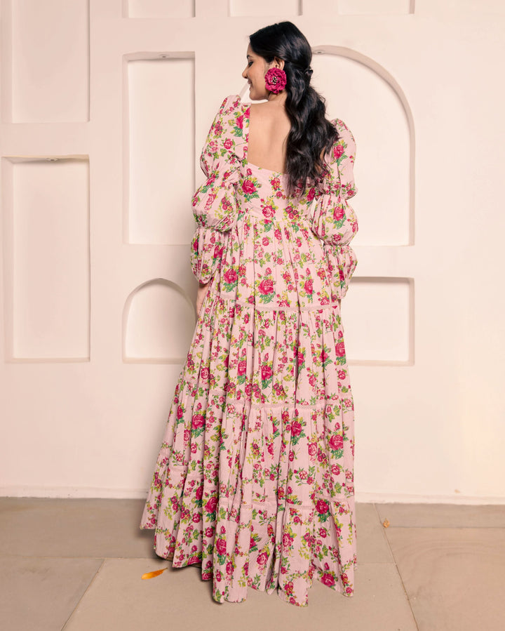Senorita Pink Cotton Printed Dress