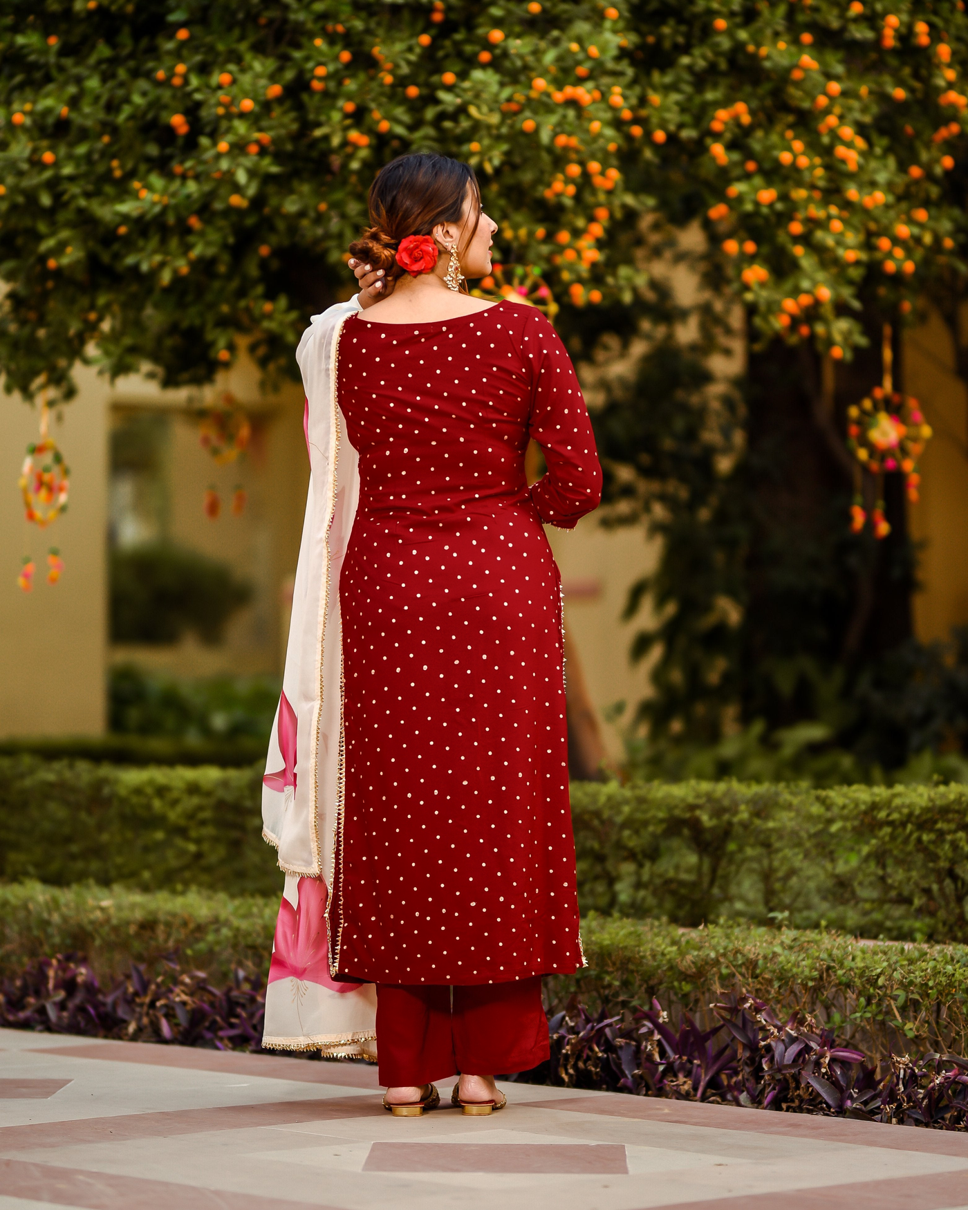 Raspberry Handpainted Suit Set