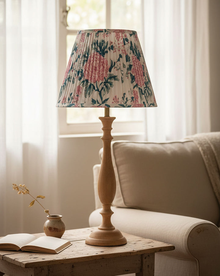 Summer Pink Handblock Circular Lampshade