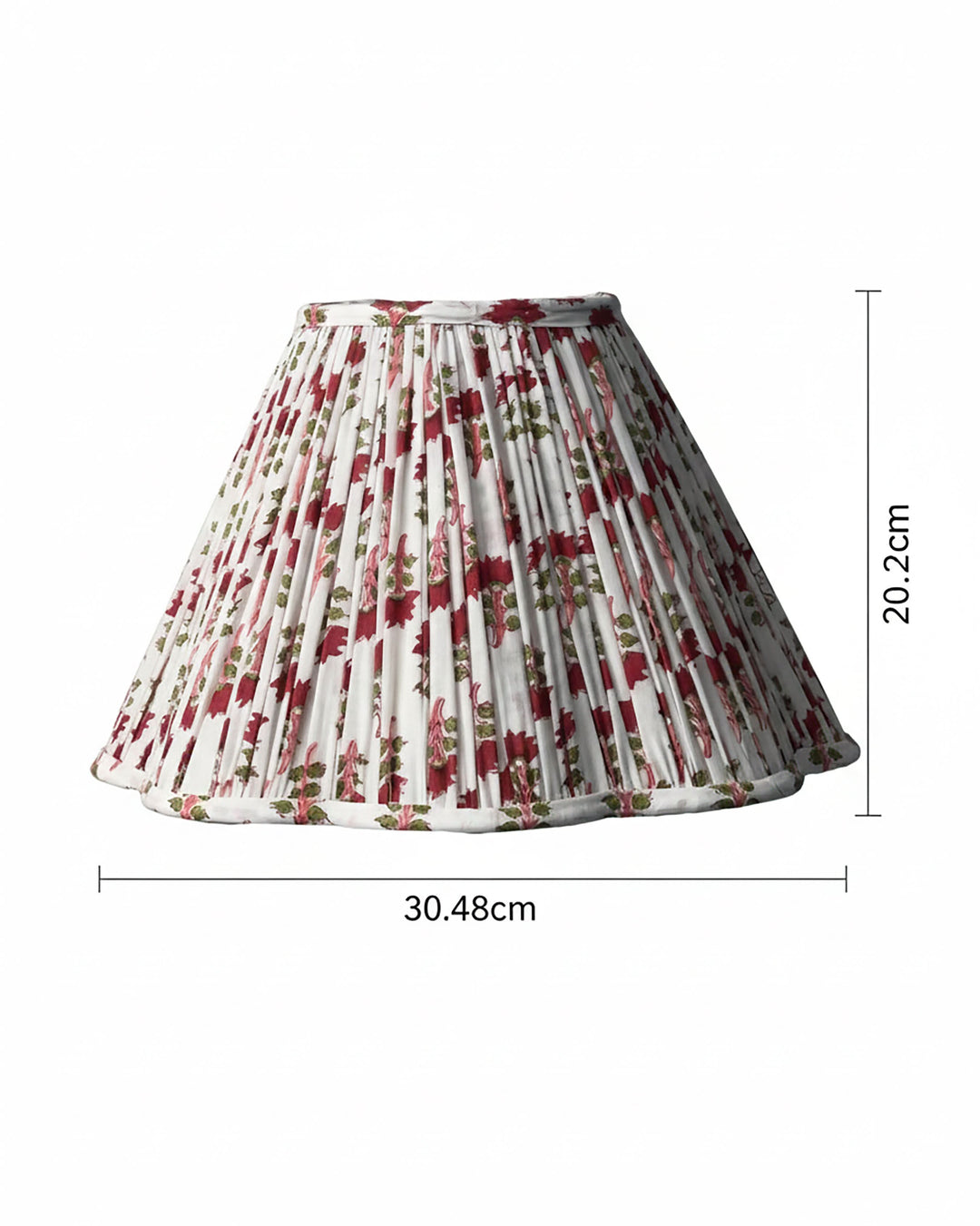 Imperial Red Handblock Scallop Lampshade