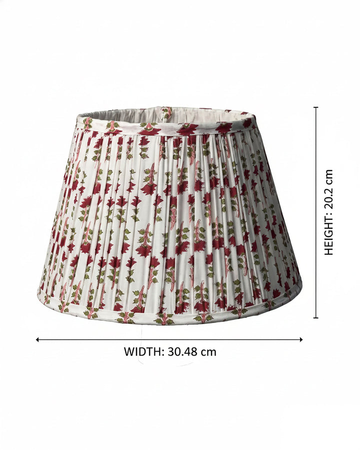 Imperial Red Handblock Circular Lampshade