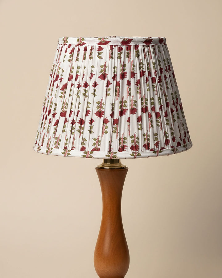 Imperial Red Handblock Circular Lampshade