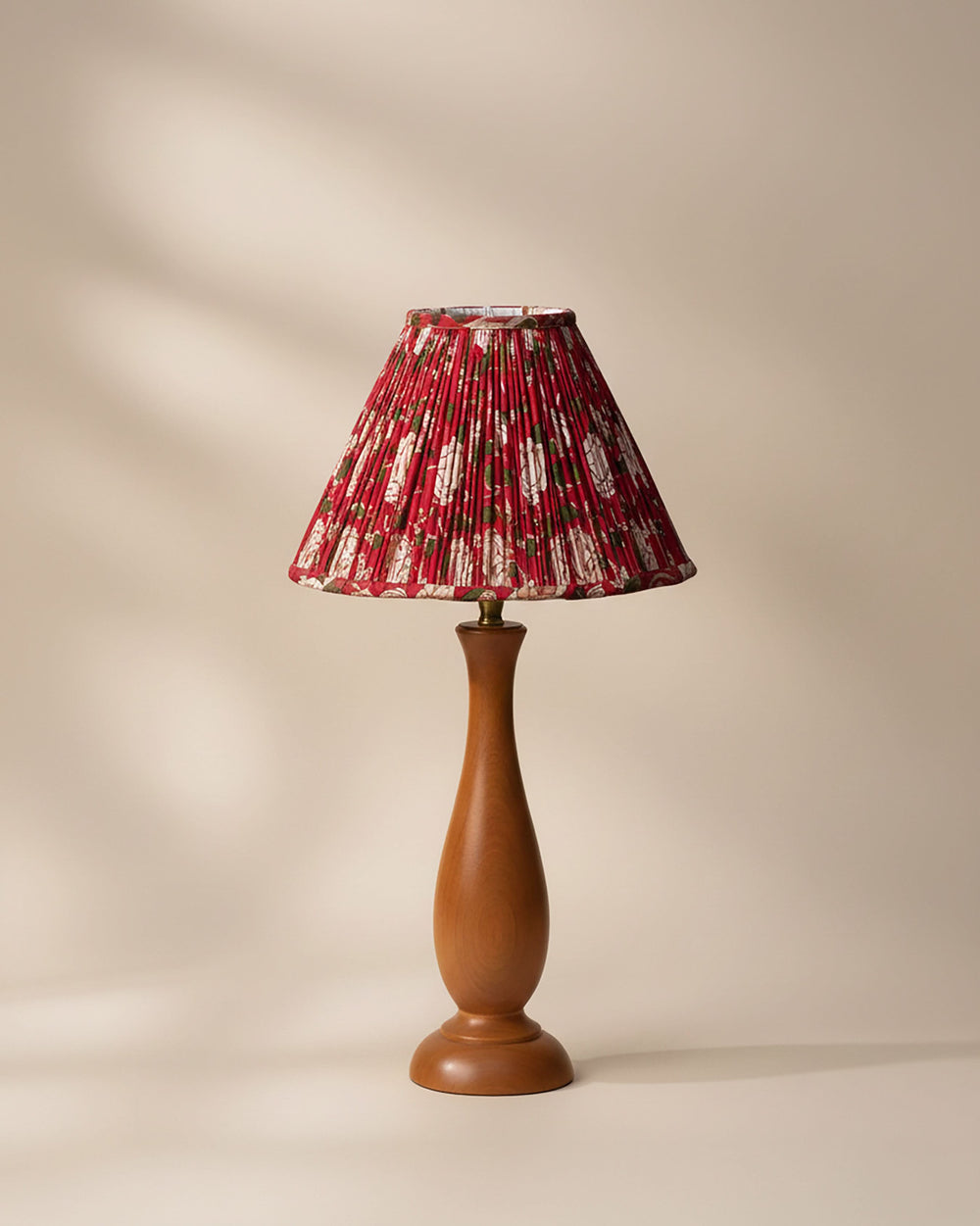 Red Finch Handblock Scallop Lampshade