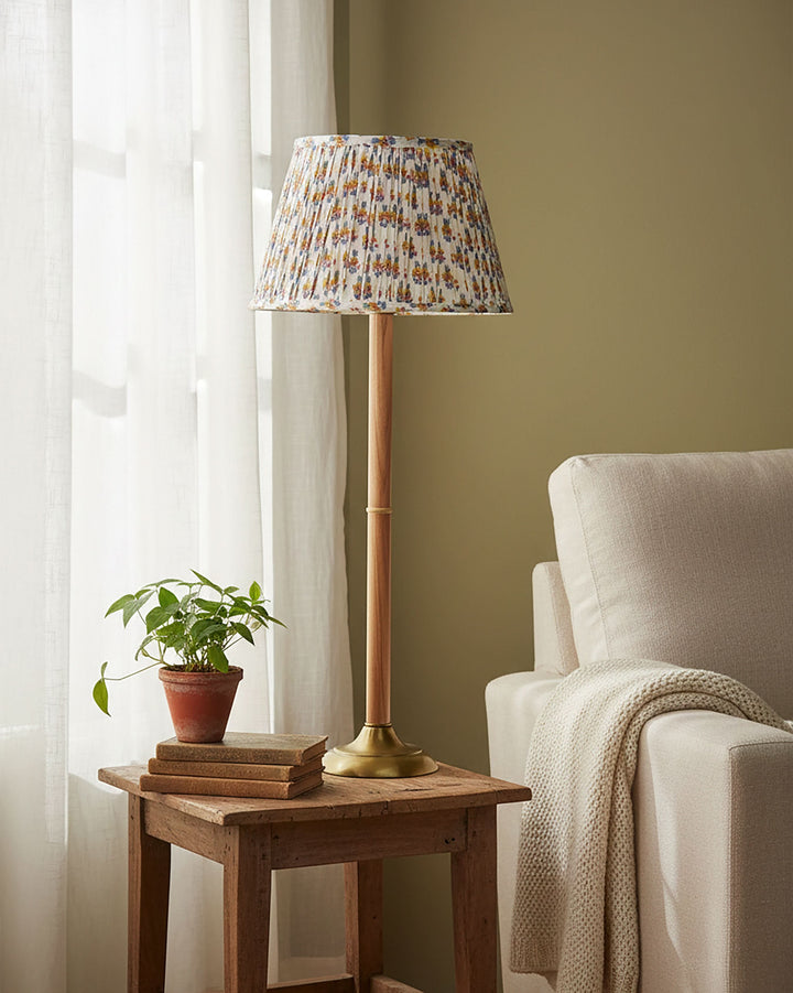 Goldfinch Yellow Handblock Circular Lampshade