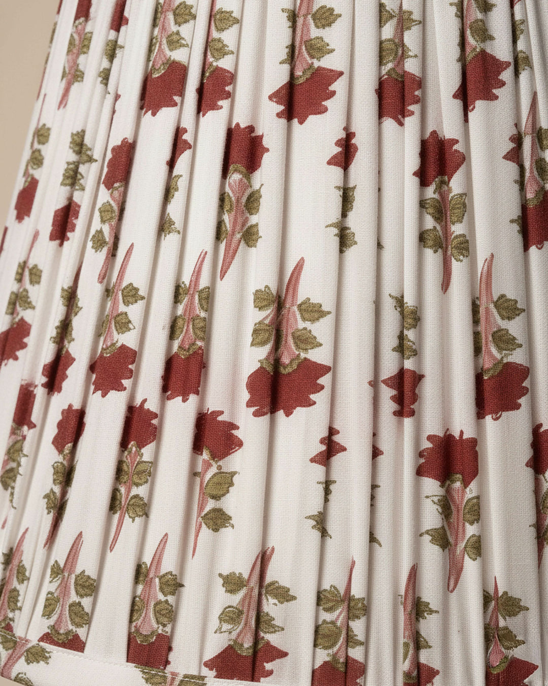 Imperial Red Handblock Circular Lampshade
