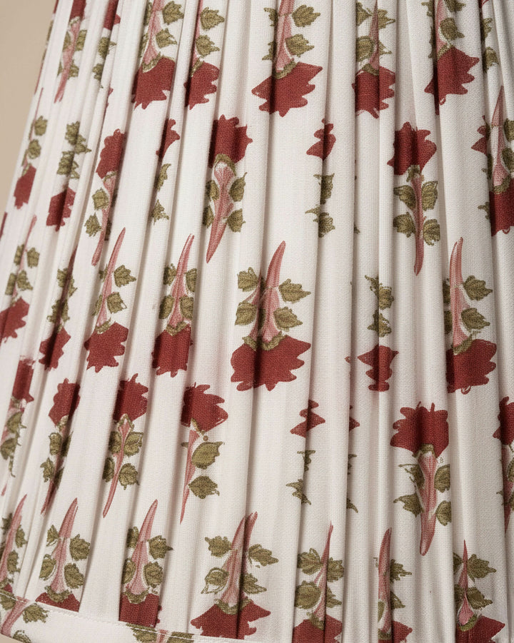 Imperial Red Handblock Circular Lampshade