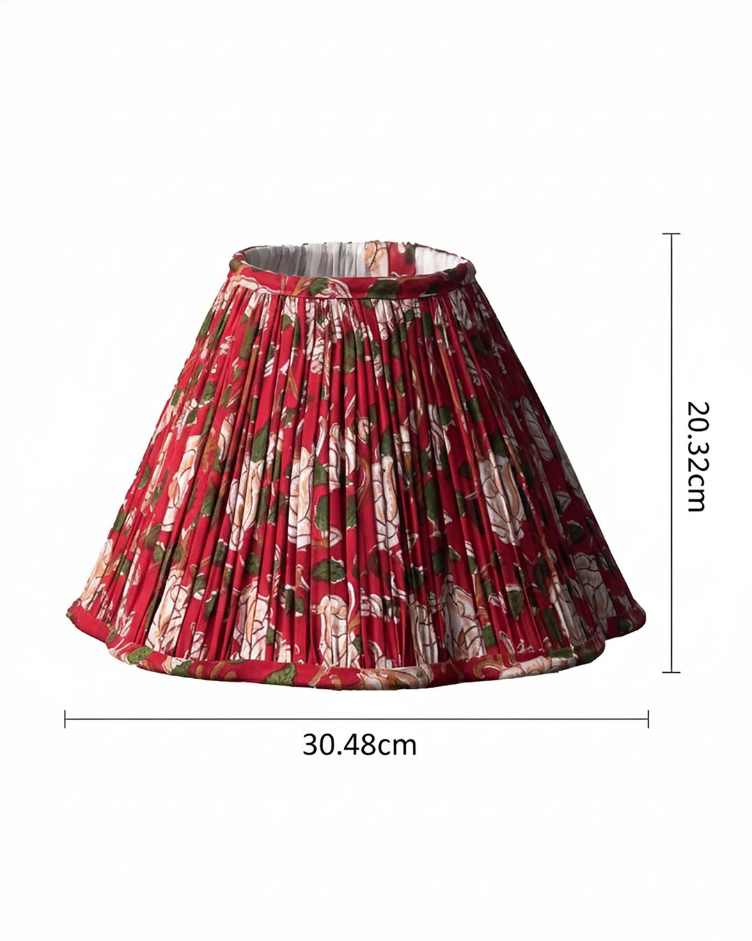 Red Finch Handblock Scallop Lampshade