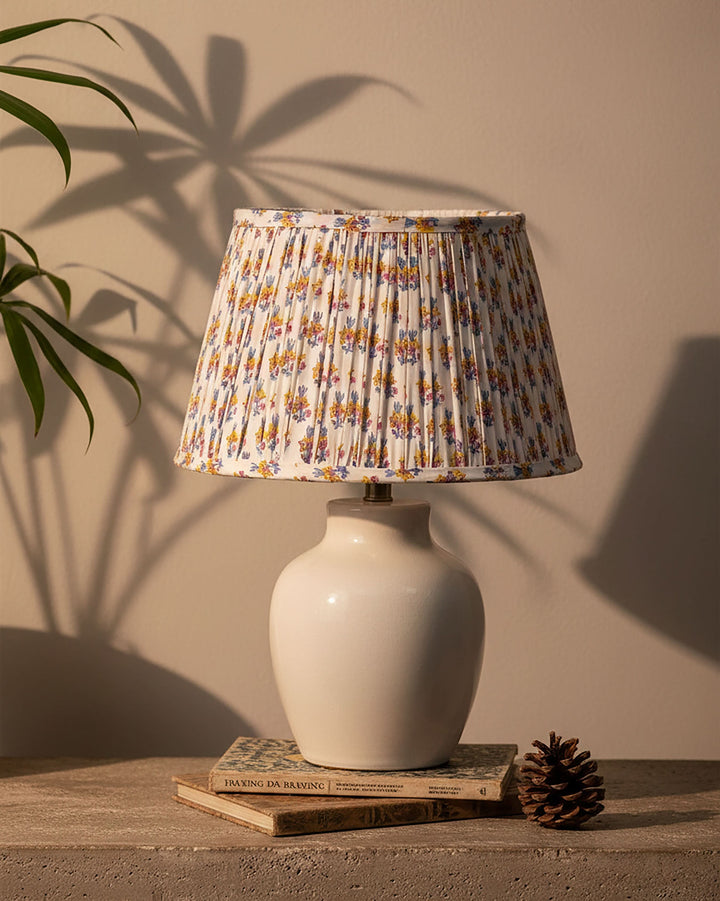 Goldfinch Yellow Handblock Circular Lampshade