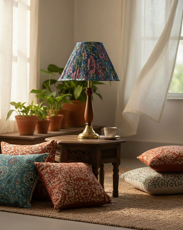 Flower Fairy Handblock Scallop Lampshade