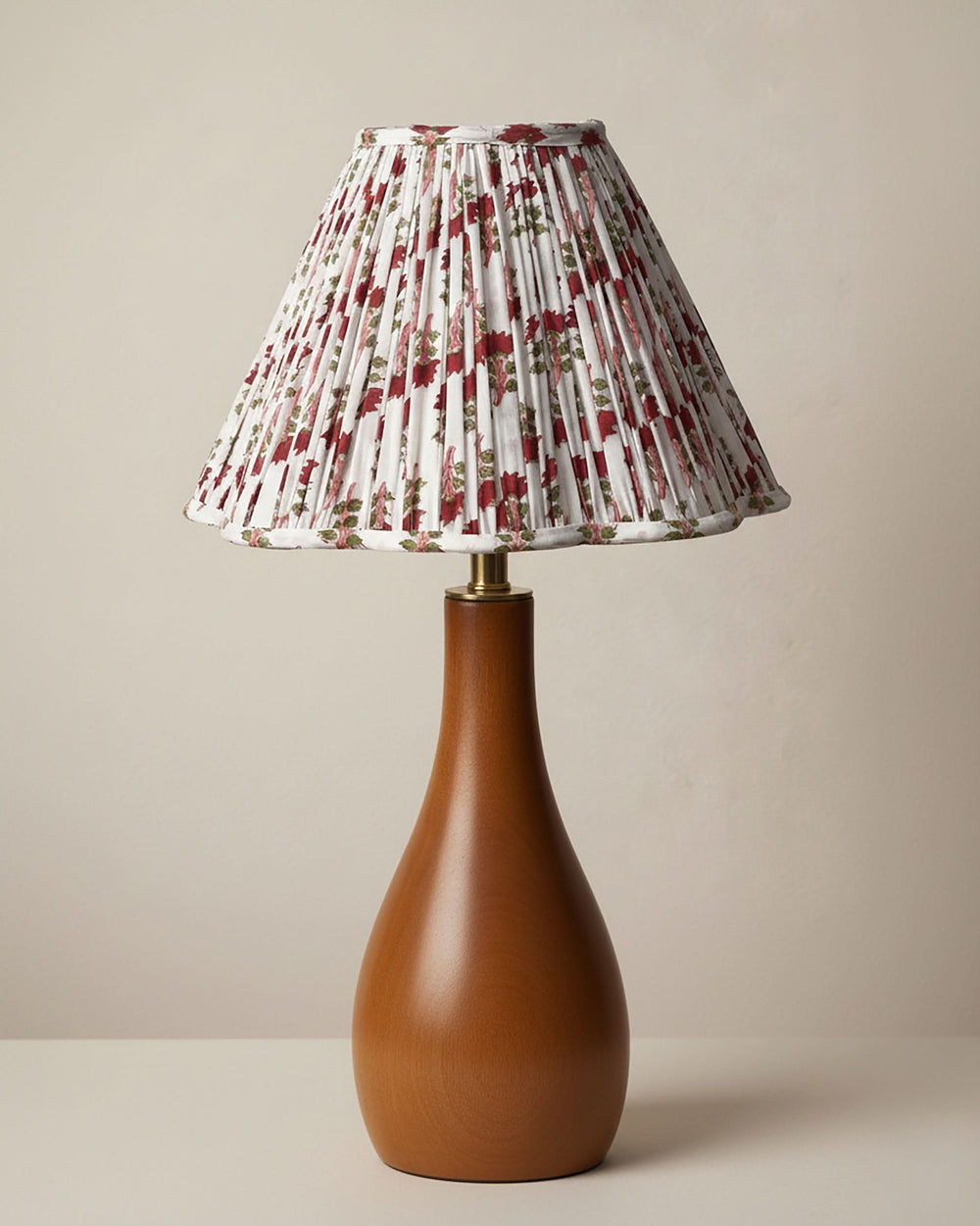Imperial Red Handblock Scallop Lampshade
