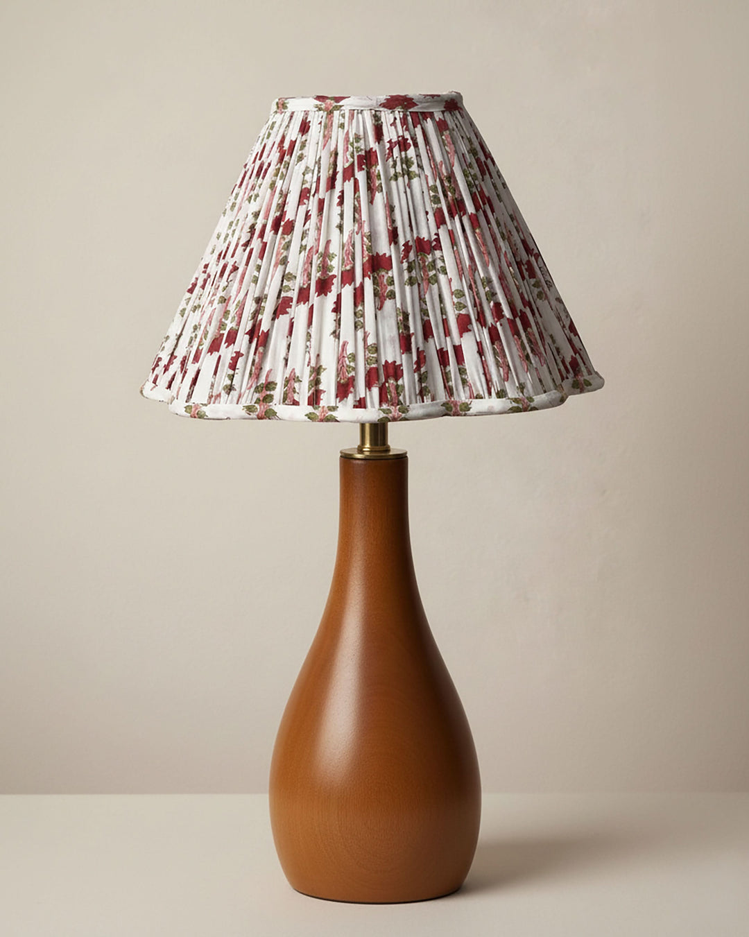 Imperial Red Handblock Scallop Lampshade