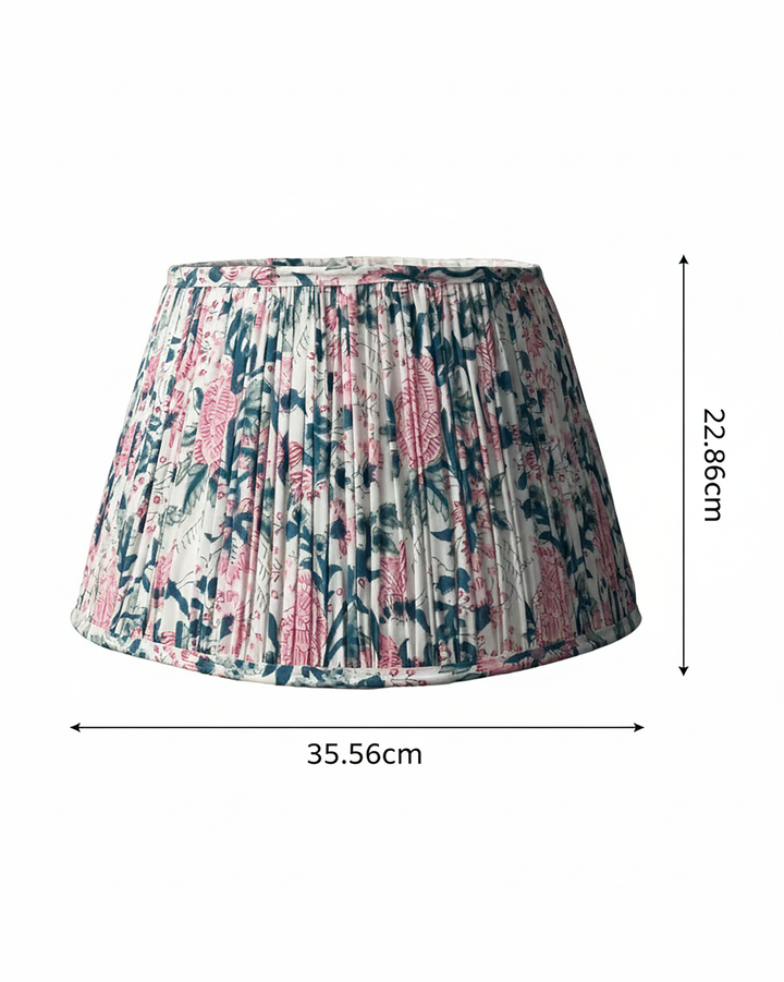 Summer Pink Handblock Circular Lampshade