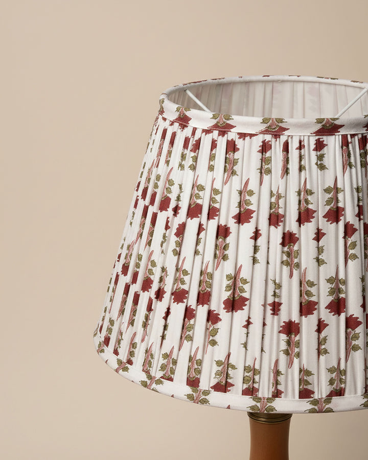 Imperial Red Handblock Circular Lampshade