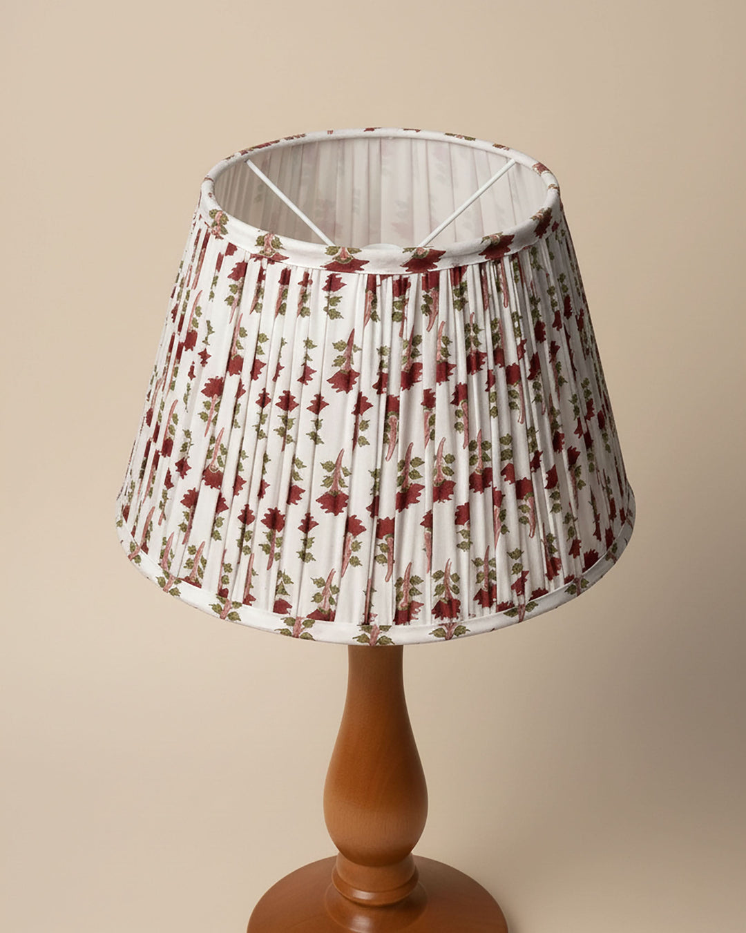 Imperial Red Handblock Circular Lampshade