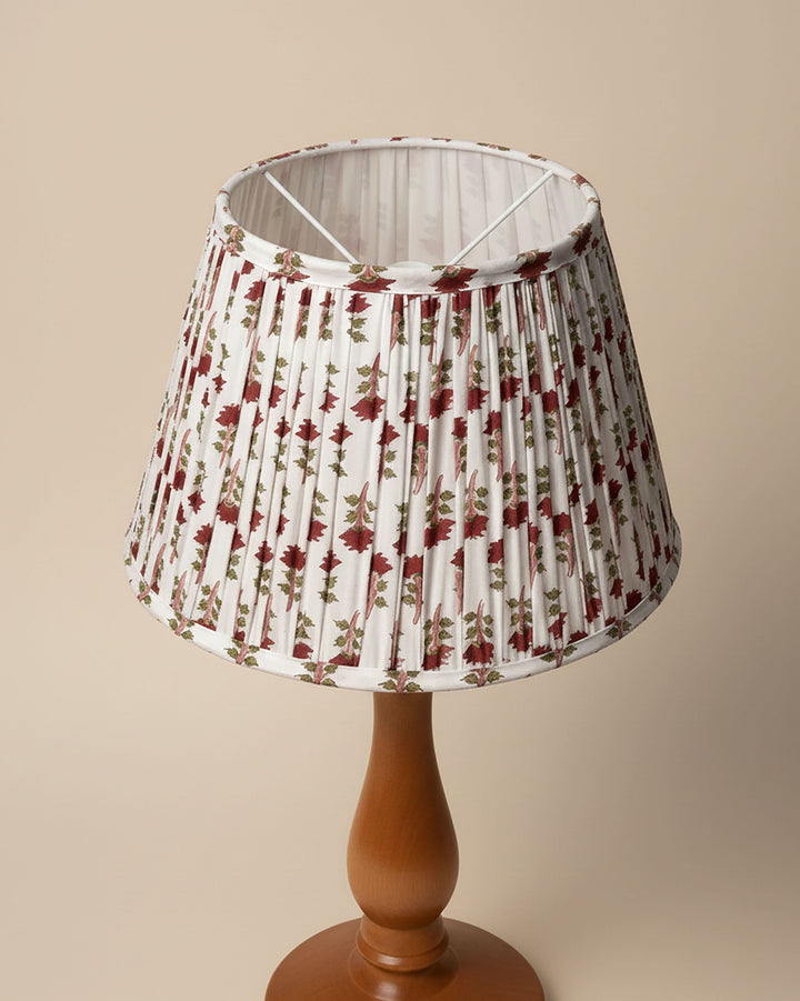 Imperial Red Handblock Circular Lampshade
