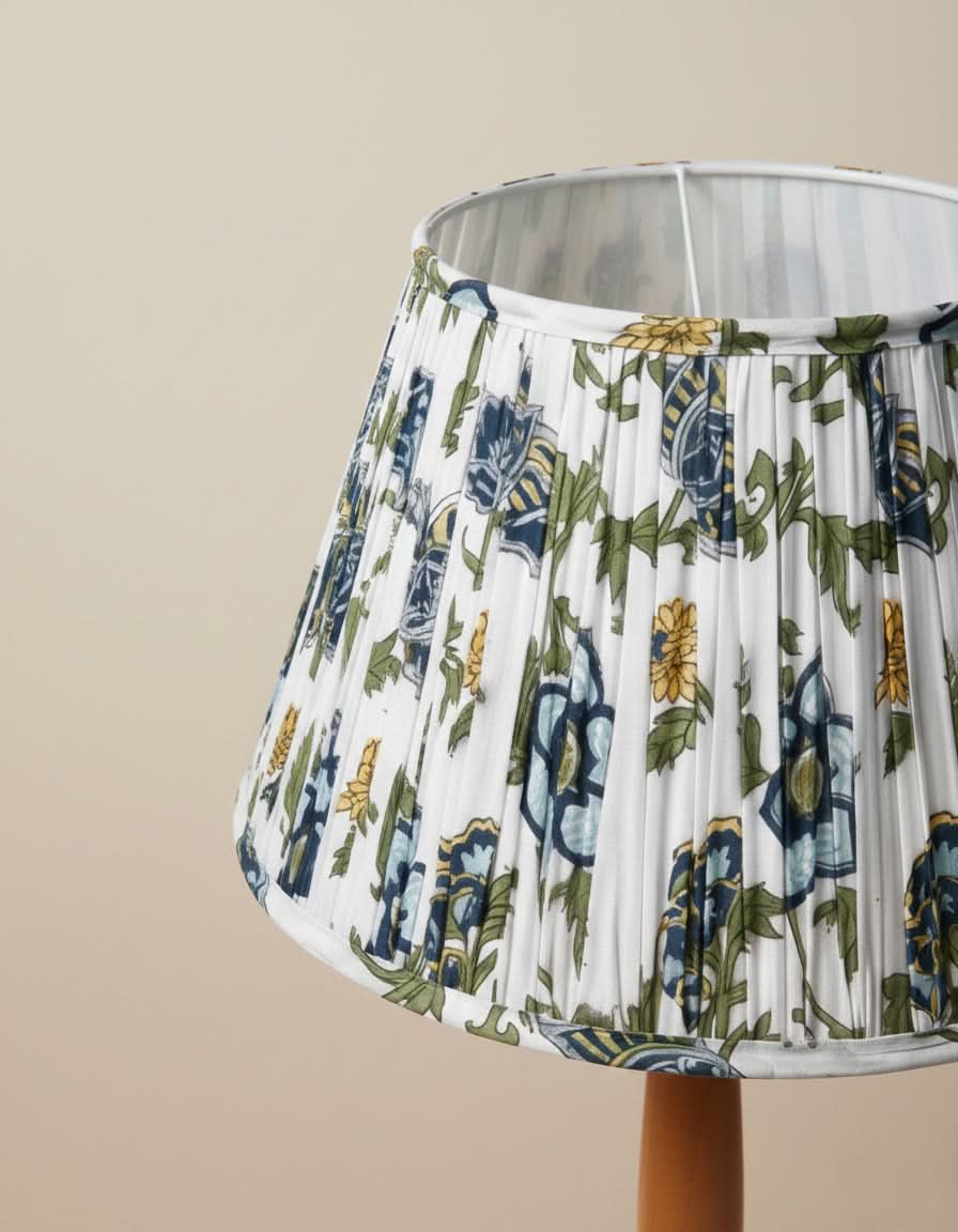 Wing White Handblock Circular Lampshade