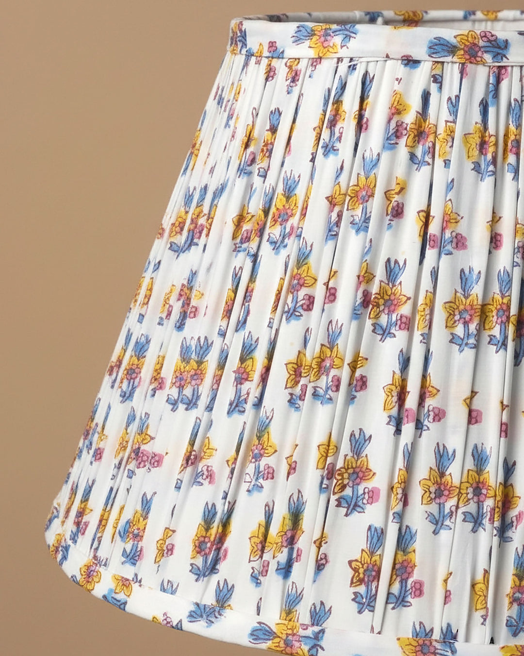 Goldfinch Yellow Handblock Circular Lampshade
