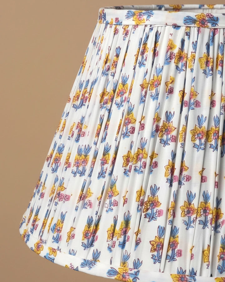 Goldfinch Yellow Handblock Circular Lampshade