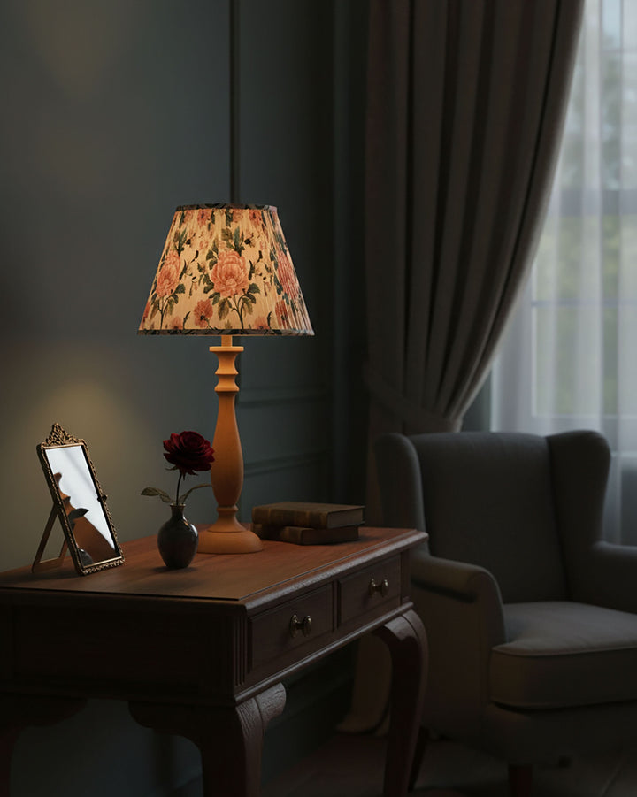 Summer Pink Handblock Circular Lampshade