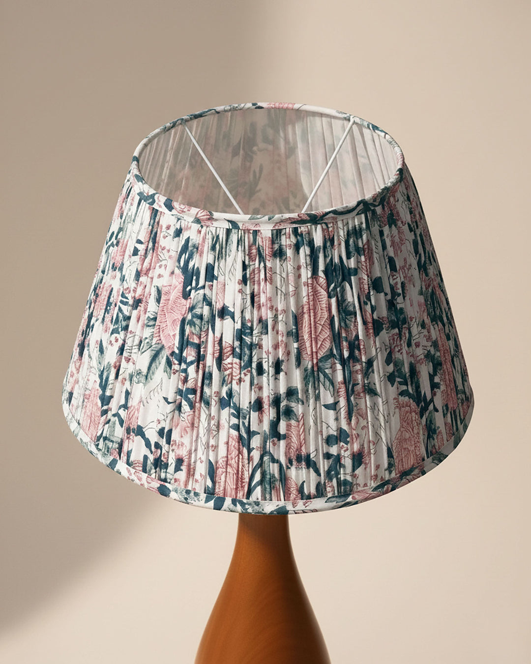 Summer Pink Handblock Circular Lampshade
