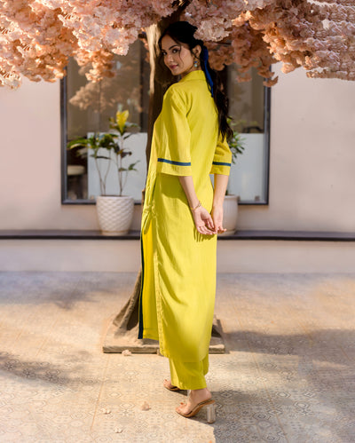 Spurge Green Solid Cotton Coord Set