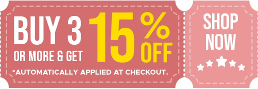 Buy 3 get 15% Off