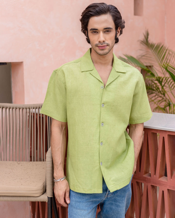 Sean Green Linen Solid Shirt
