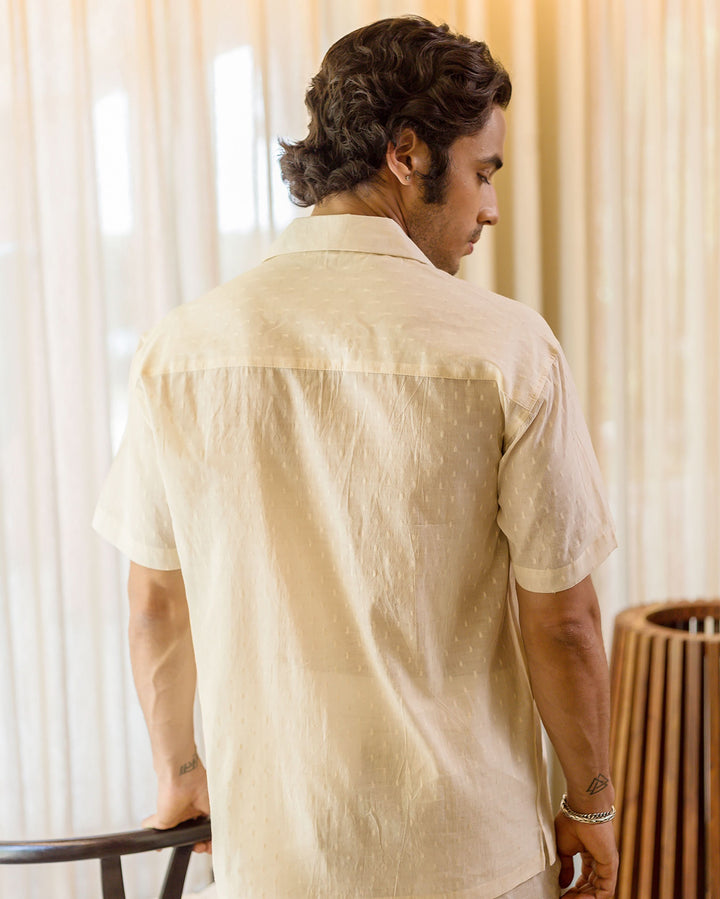 Ellis Off White Dobby Solid Shirt