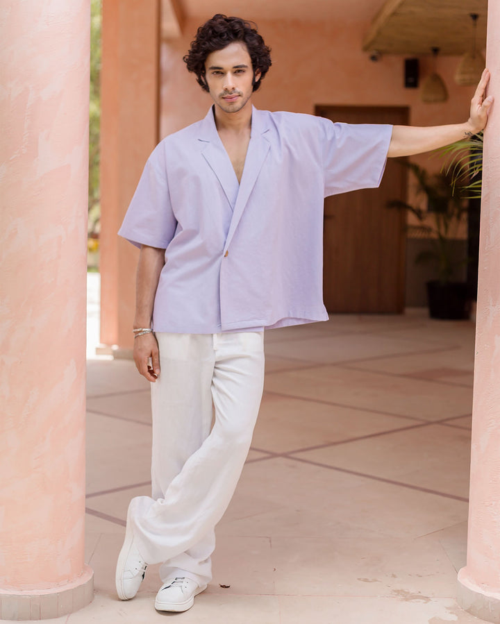 Tatum Lilac Slub Solid Shirt