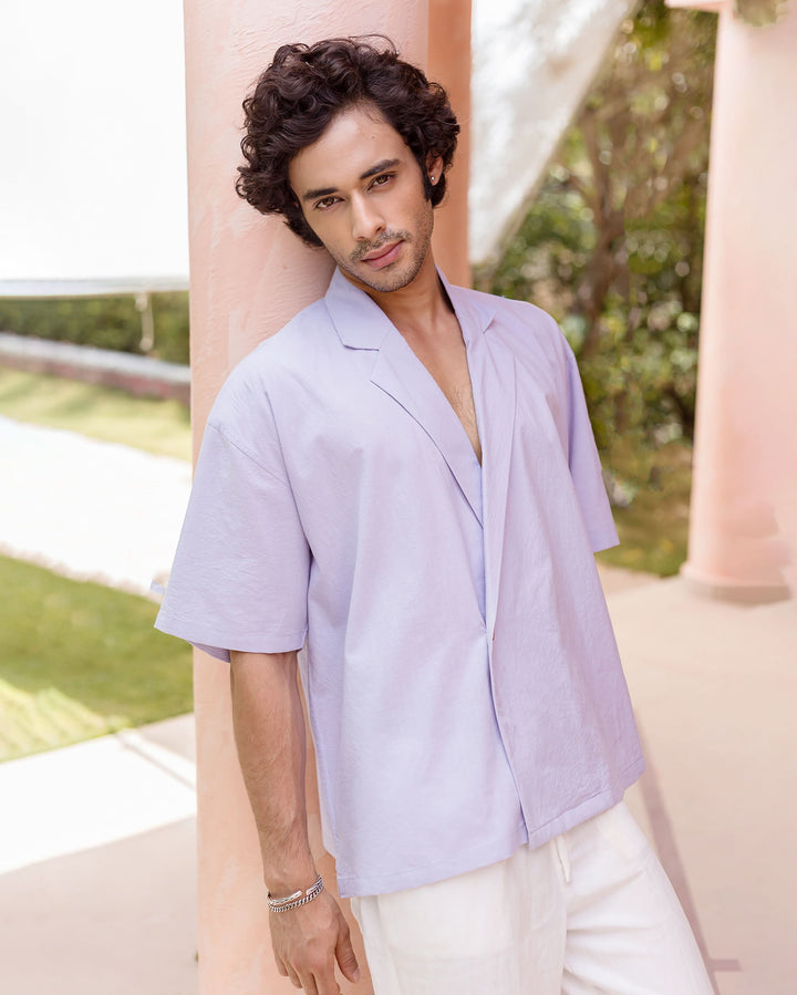 Tatum Lilac Slub Solid Shirt