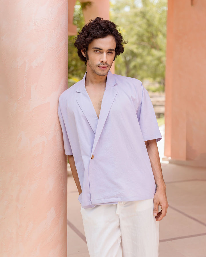 Tatum Lilac Slub Solid Shirt