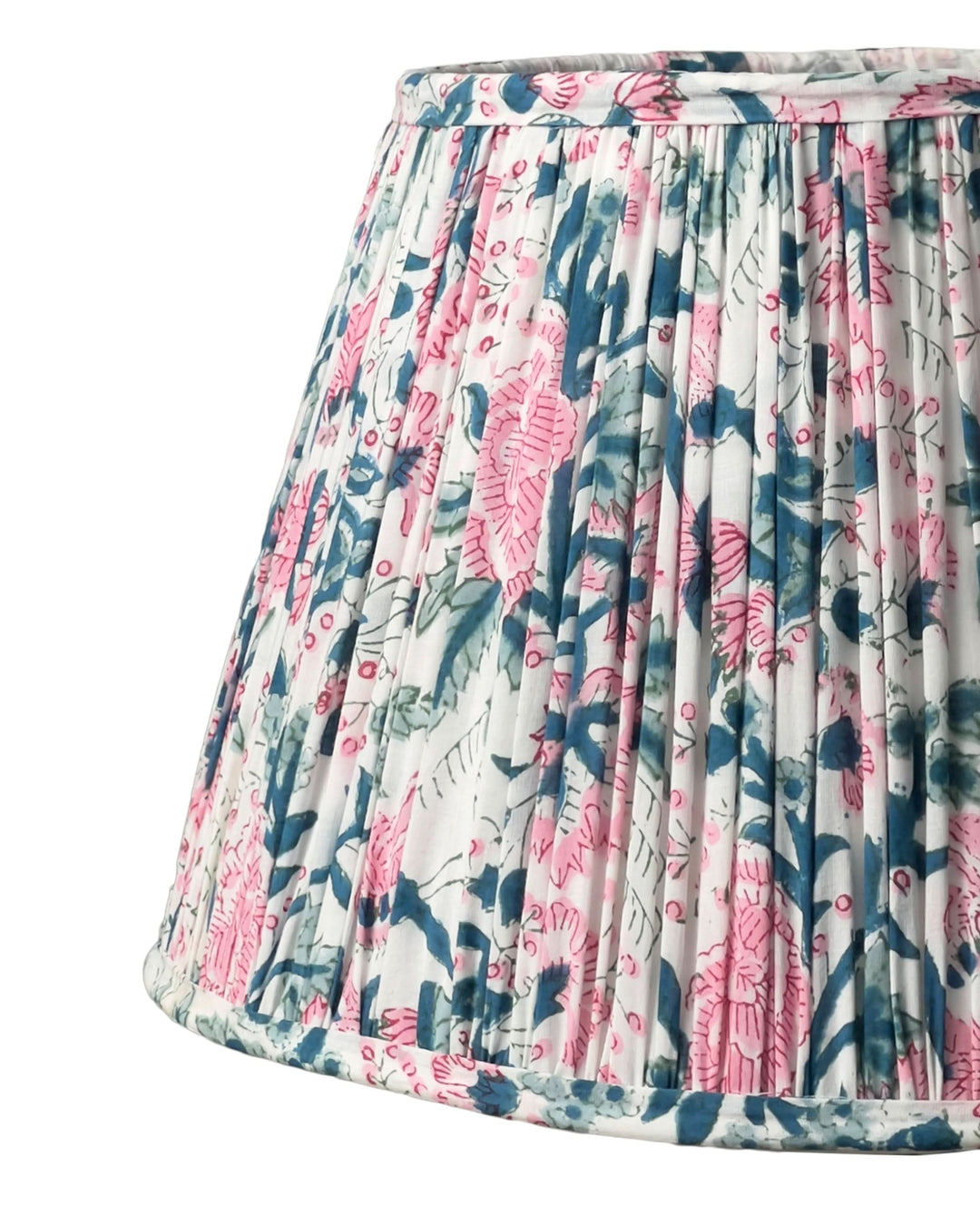 Summer Pink Handblock Circular Lampshade