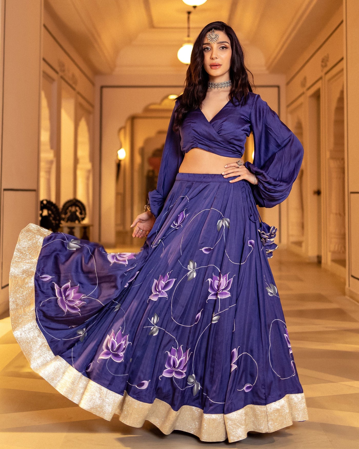 Zahri Handpainted Lehenga Set