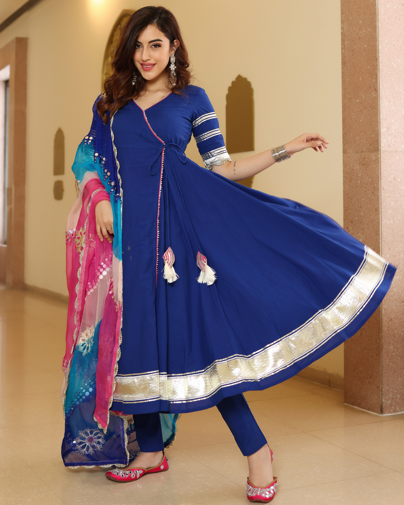 Gota patti top anarkali suit