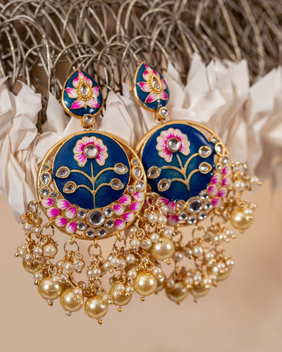 Royal Blue Handcrafted Brass Earrings
