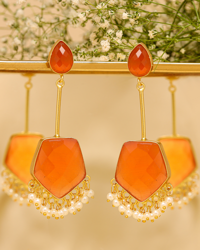 Flame Orange Handcrafted Earrings