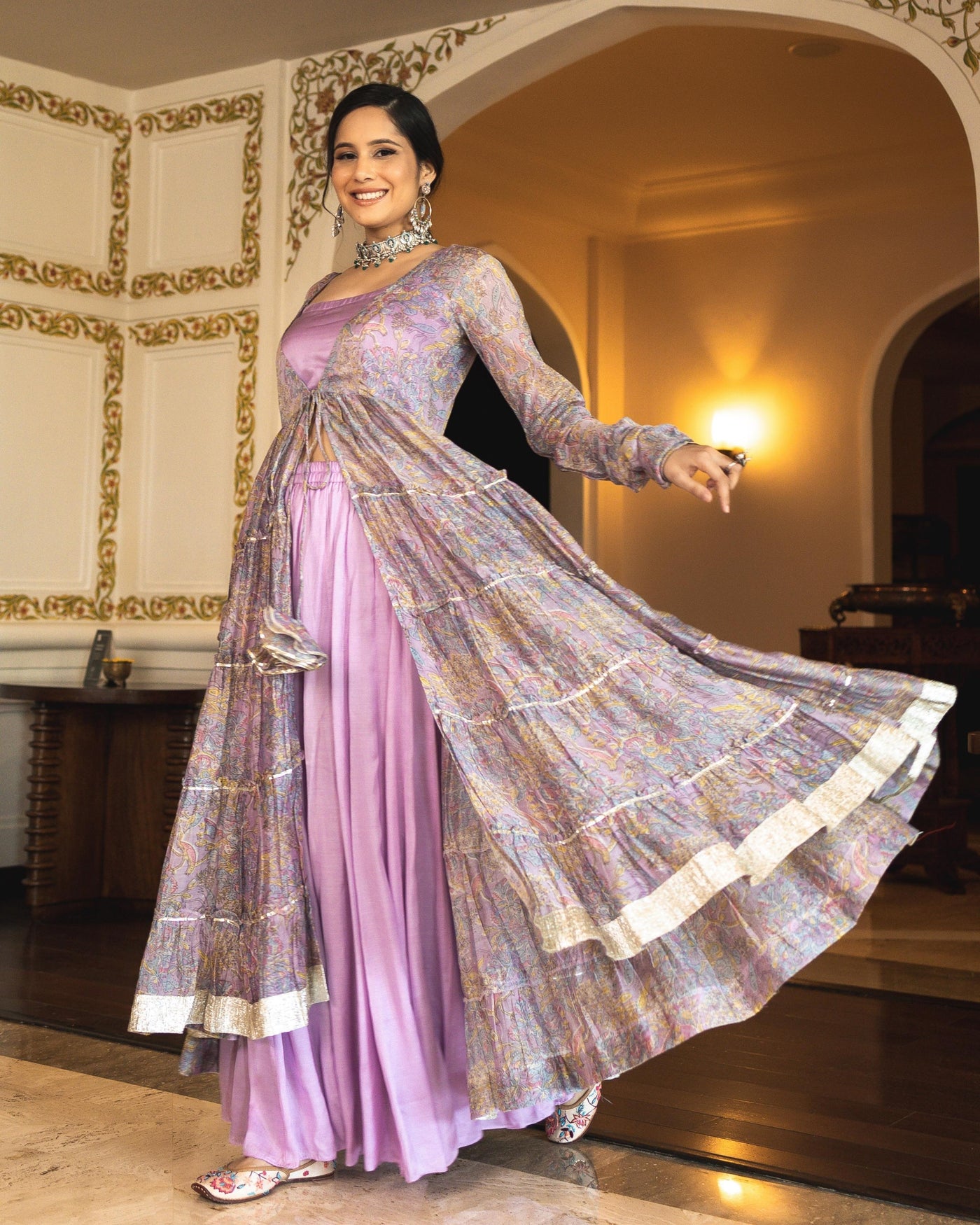 Nelli Chanderi Sharara Set