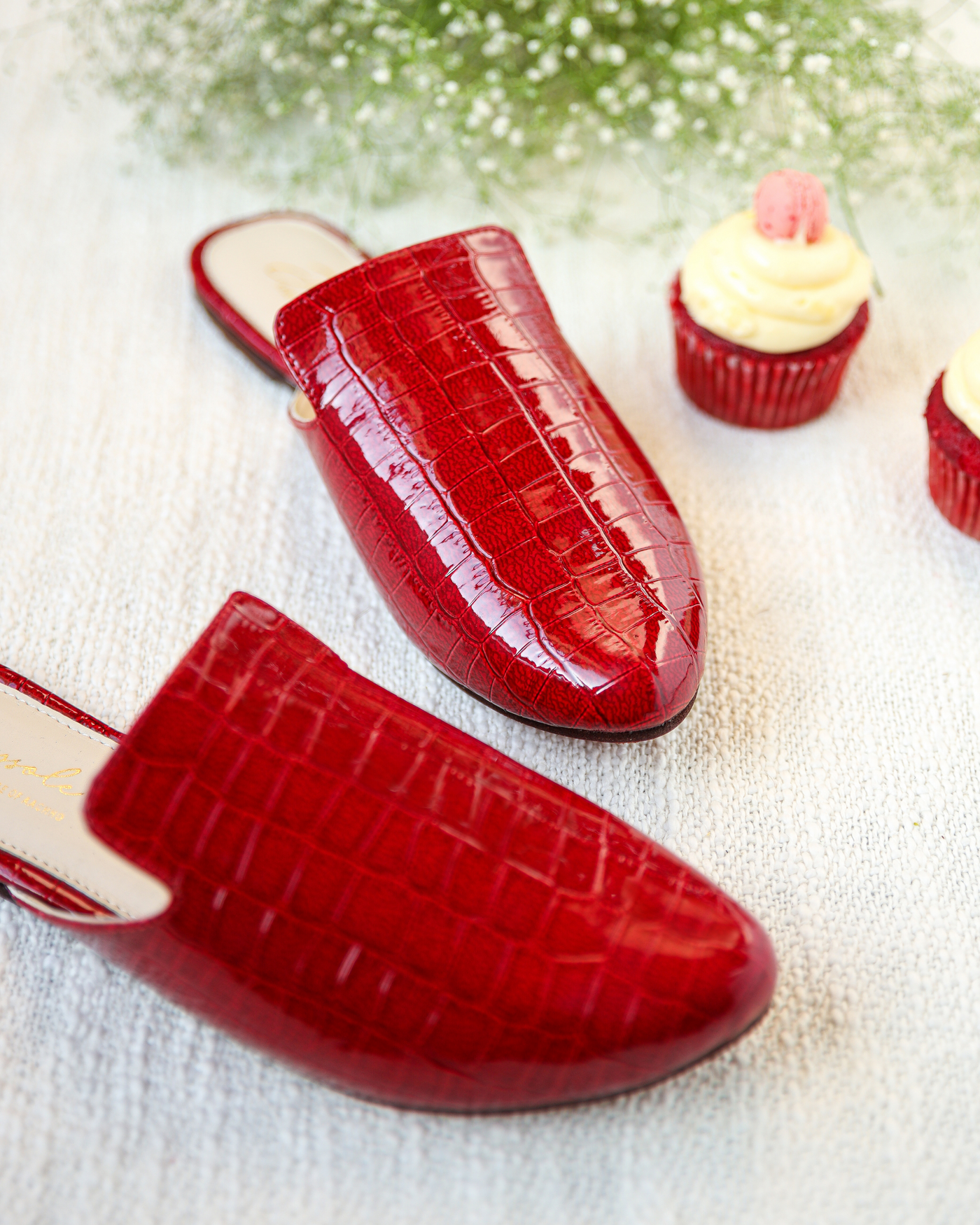 Urban Red Leather Mules