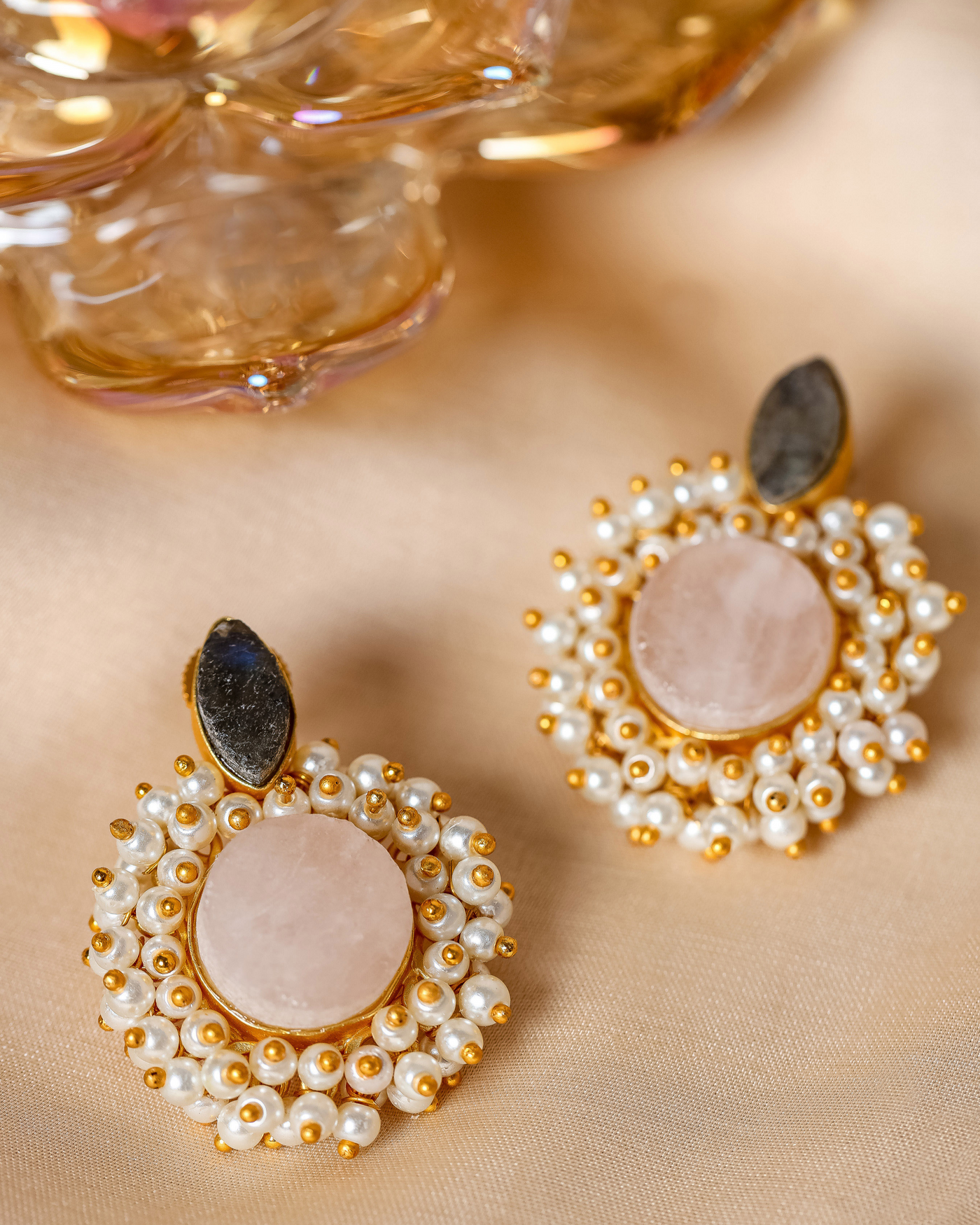 Peach Jewels Handcrafted Brass Earrings