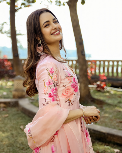 Moss Peach Handpainted Suit Set