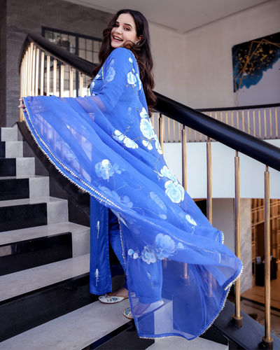Pacific Blue Handpainted Suit Set
