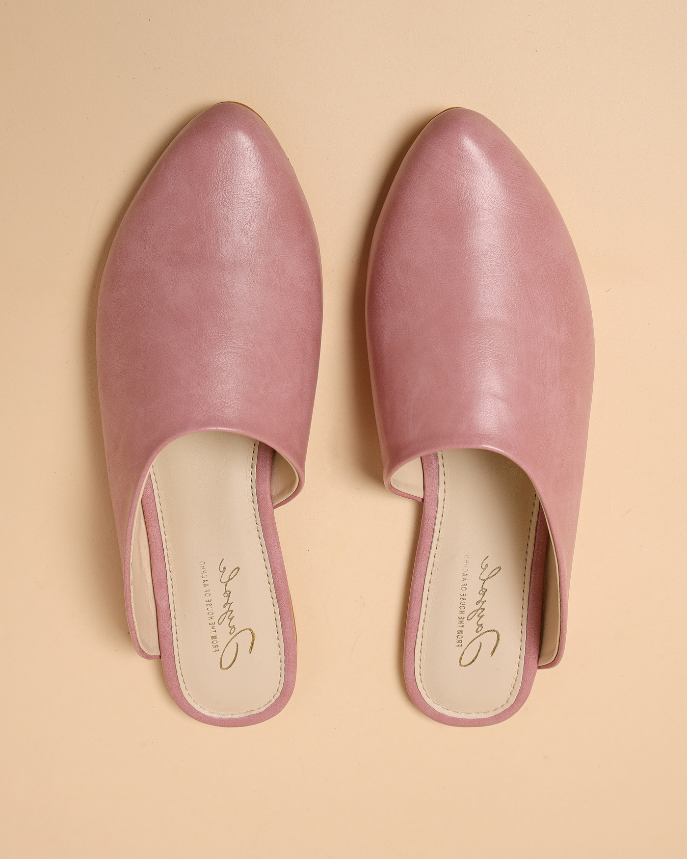 Cradle Pink Leather Mules