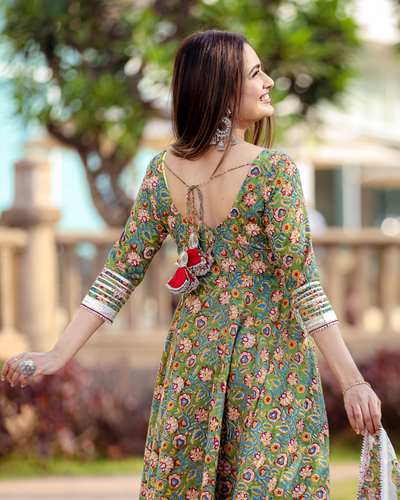 Leafy Green Handblock Suit Set